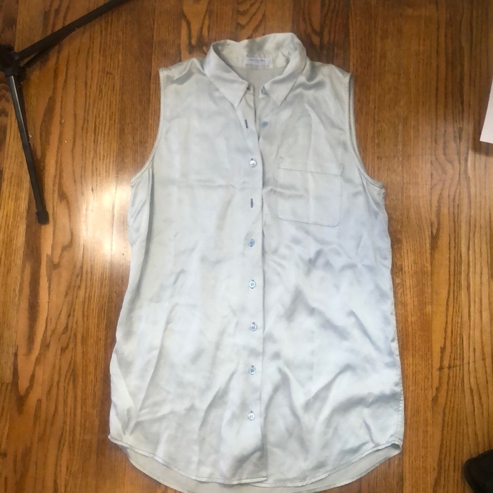 Equipment light blue silk shirt dress